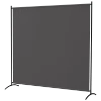 Outsunny Single Panel Room Divider, UV30+ Privacy Screen, Indoor Outdoor Privacy Panel with Stable Base, Dark Grey(m-2)