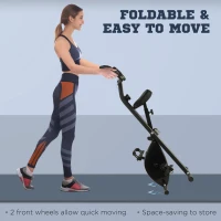 Soozier Foldable Exercise Bike Upright Fitness Bike 8-Level Resistance Cardio Workout(m-7)