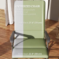 Outsunny Folding Rocking Chair Set, Oversized Outdoor Rocking Chair with 400 lbs Capacity, Wide Seat, Padded High Back, Green(m-5)