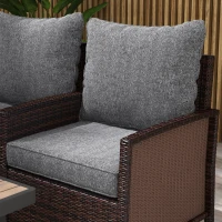 Outsunny 4-Piece Seat Cushion Pillows Replacement, Patio Chair Cushions Set with Back for Indoor Outdoor, Grey(m-7)