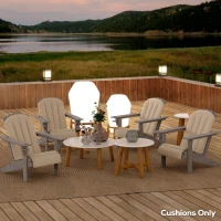 Outsunny Set of 4 Outdoor Chair Cushions, High Back Adirondack Chair Cushion with Ties, High-Density Foam, Beige(m-8)