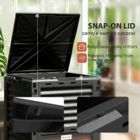 Outsunny Outdoor Compost Bin Garden Container, Fast Creation of Fertile Soil Aerating Compost Box, 80 Gallon, Orange(m-6)