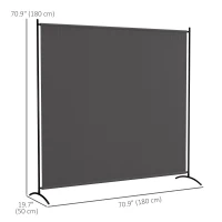 Outsunny Single Panel Room Divider, UV30+ Privacy Screen, Indoor Outdoor Privacy Panel with Stable Base, Dark Grey(m-3)