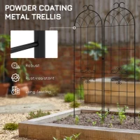 Outsunny 2 Pcs Garden Trellis for Climbing Plants, Outdoor Metal Trellis Plant Support Trellises for Patio, Lawn, Backyard(m-6)