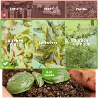 Outsunny Tumbling Compost Bin Outdoor Dual Chamber 360° Rotating Composter 43 Gallon with Sliding Doors, Orange(m-6)