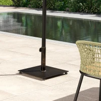 Outsunny Square Patio Umbrella Base, 29 lbs Metal Umbrella Stand Base with Adjustable Foot Pads, Heavy Duty Patio Umbrella Holder for 1.5"/1.9" Umbrella Poles for Outdoor, Lawn, Poolside, Bronze(m-8)