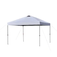 Outsunny 10' x 10' Pop Up Canopy Tent with Airy Top Vents and Wheeled Carry Bag for Outdoor, Garden, Patio, White(m-2)