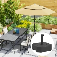 Outsunny Square Patio Umbrella Base Holder, Heavy Duty Outdoor Umbrella Stand Base, Filled Up to 55lbs with Stand or 44lbs with Water for Garden, Poolside, Black(m-10)