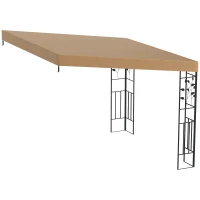 Outsunny 10' x 10' Outdoor Pergola Canopy, Metal Patio Canopy with Drainage Holes for Backyard, Garden, Coffee(m-1)