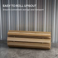 Outsunny 47" Wooden Garden Pathway, Outdoor Roll Out Straight Walkway, Garden Boardwalk for Wedding, Party, Natural Wood Finish(m-7)