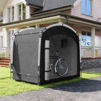Outsunny Bike Storage Shed Tent, Portable and Waterproof with 210D Oxford Fabric and Carry Bag for 3-4 Bicycles, Black(m-8)
