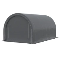 Outsunny 10' x 16' Heavy Duty Portable Carport Tent with Zippered Door, PE Cover for Car, Boat, Motorcycle, Bike, Grey(m-11)