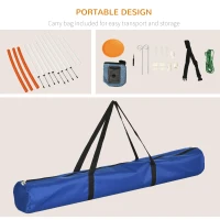 PawHut 5 Pieces Dog Agility Training Equipment with Disc, Whistle, Weaves Poles, Adjustable Jumping Poles, Food Bag, Carry Bag(m-7)