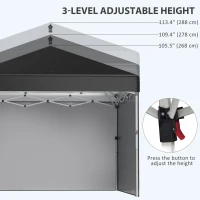 Outsunny 10' x 10' Pop Up Canopy with Sidewalls, Roller Bag, Height Adjustable Instant Tent for Outdoor Garden Patio, Black(m-6)