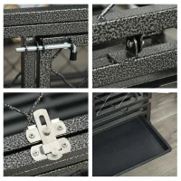 PawHut Heavy Duty Dog Crate w/ Wheels, Openable Top, Removable Tray, Bowl, for All-Sized Dogs, 42.5" x 29" W x 35"(m-10)