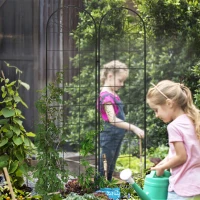 Outsunny 2 Pcs Garden Trellis for Climbing Plants, Outdoor Metal Trellis Plant Support Trellises for Patio, Lawn, Backyard(m-10)