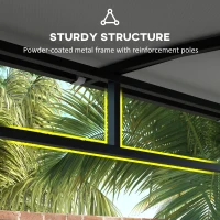 Outsunny 7' x 5' Garden Grill Canopy, BBQ Grill Gazebo Tent with Steel Frame and Hooks, Outdoor Sun Shade, Grey(m-6)