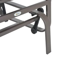 Outsunny Patio Glider with Breathable Mesh Fabric, Outdoor Glider Chair, Garden Rocking Gliding Seat for Patio, Yard, Porch, Brown/Grey(m-10)