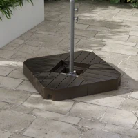 Outsunny Offset Umbrella Base Outdoor Umbrella Weights, 132 lb. Capacity Water or 176 lb. Capacity Sand, Brown(m-8)