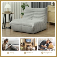 HOMCOM Bean Bag Chair for Adults, Giant Fireside Chair, Bean Bag Sofa with High Density Foam for Living Room, Light Gray(m-6)