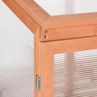 Outsunny Wooden Cold Frame Greenhouse Small Mini Planter Box, 30" L x 24" W x 44" H, Natural(m-9)