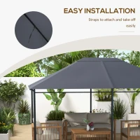 Outsunny 10' x 13' Gazebo Canopy Replacement Roof for 84C-116, Dark Gray(m-6)