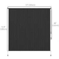 Outsunny 6' x 6' Patio Door Blinds, Outdoor Roller Shades, Cordless Roll Up Shade for Porch Gazebo, Black(m-3)