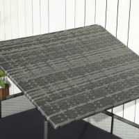 PawHut Outdoor Dog Bed with Canopy, Rattan Dog Bed with Soft Cushion Removable Cover for Medium and Large Dogs, Dark Gray(m-9)
