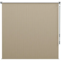 Outsunny 6' x 6' Patio Door Blinds, Outdoor Roller Shades, Cordless Roll Up Shade for Porch Gazebo, Beige(m-11)