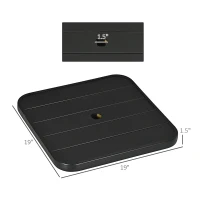 Outsunny 19" Beach Umbrella Table Tray, Slatted Instant Portable Beach Tables for Sand, Swimming Pools, Patio, Garden, Deck, Black(m-3)