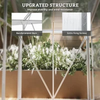 Outsunny 6' x 4' Walk-In Greenhouse, Polycarbonate Greenhouse with Sliding Door, Window, Aluminium Frame, Foundation, Silver(m-6)
