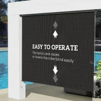 Outsunny 8' x 6' Patio Door Blinds, Outdoor Roller Shades, Cordless Roll Up Shade for Porch Gazebo, Black(m-6)