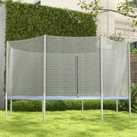 Soozier 2FT Replacement Trampoline Net Enclosure Safety w/ 8 Poles, Grey(m-8)