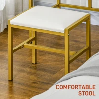 HOMCOM Makeup Vanity Table Set with 3 Colour LED Lighting Mirror, Stool, Drawers, Shelves, Dressing Table for Bedroom, White(m-6)