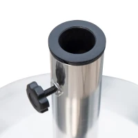 Outsunny 55lb Round Stainless Steel Outdoor Patio Umbrella Stand Base with Heavy Cement Bottom & Mirror Finish(m-9)