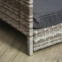 PawHut Wicker Dog House Elevated Raised Rattan Bed with Removable Cushion Lounge, Charcoal Gray(m-9)