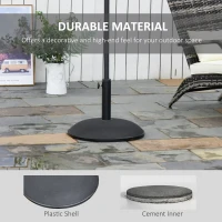 Outsunny 20" 55 lbs Round Cement Umbrella Base Stand Market Parasol Holder with Tightening Knob & Easy Setup, for Φ1.3", Φ1.5", Φ1.9" Pole, for Lawn, Deck, Backyard, Garden, Black(m-4)