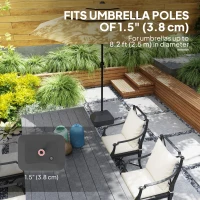 Outsunny Rectangular Plastic Fillable Patio Umbrella Base, Heavy Duty Outdoor Umbrella Stand Base, Filled Up to 53lbs with Stand or 44lbs with Water for Deck Poolside, Black(m-5)