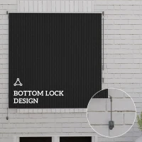 Outsunny 6' x 6' Patio Door Blinds, Outdoor Roller Shades, Cordless Roll Up Shade for Porch Gazebo, Black(m-7)