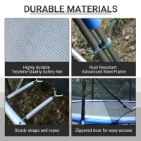 Soozier 12FT Trampoline Net Enclosure Trampolining Bounce Safety Accessories w/ 8 Poles Net Enclosure Only, Black(m-5)