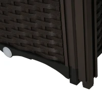 Outsunny 4 Piece Raised Garden Bed PP Raised Flower Bed Vegetable Herb Grow Box Stand Brown(m-10)