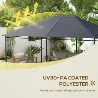 Outsunny 10' x 13' Gazebo Canopy Replacement Roof for 84C-116, Dark Gray(m-4)