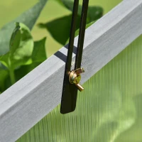 Outsunny Wooden Cold Frame Greenhouse, Mini Greenhouse with Polycarbonate Board and Solid Wood Frame, Green House Cold Frame, Indoor Outdoor Terrarium Planter Box, 39" x 26" x 16", Gray(m-8)