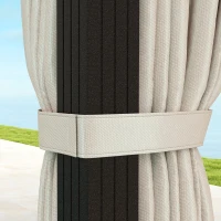 Outsunny 10' x 13' Hardtop Gazebo Canopy with UPF30+ Double Polycarbonate Roof, Aluminum Frame, Netting and Curtains, Beige(m-10)