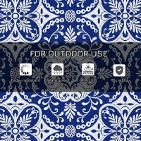 Outsunny Portable Outdoor Rug with Carry Bag, 9' x 12' Reversible Mat, Waterproof Plastic Straw RV Rug for Backyard, Deck, Picnic, Beach, Camping, Blue & White Flower(m-6)