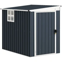 Outsunny 4' x 6' Outdoor Storage Shed, Metal Garden Shed with Window, 2 Vents and Lockable Door for Backyard, Garden, Patio(m-11)