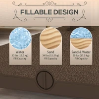 Outsunny Square Parasol Base, Portable Umbrella Stand with Wheels, Water or Sand Filled, for Φ0.75", Φ1.5" Poles, Brown(m-5)