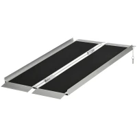 HOMCOM 4' Portable Wheelchair Ramp Aluminum Threshold Mobility Single-fold for Scooter with Carrying Handle(m-11)