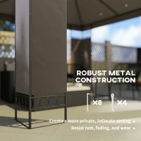 Outsunny 10 x 10 FT Canopy Gazebo, Double Roof Patio Gazebo with Screen Panels and Metal Frame for Deck, Backyard, Khaki(m-9)