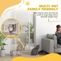 PawHut 67" Extra Tall Pet Gate, 30"-41" Dog Gate with Cat Door, 1.4" Narrow Gap, 2.8" and 5.5" Extension, for Doorway, Hallway(m-4)